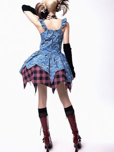 This price includes a dress only, others are not included.   	 		 			Size 			S 			M 			L 		 		 			Full Length 			75 			77 			79 		 		 			Bust 			86 			90 			94 Blue Print Dress, Handkerchief Hem, Plaid Dress, A Dress, Blue Dress, Plaid Pattern, Blue Dresses, Full Length, Plaid