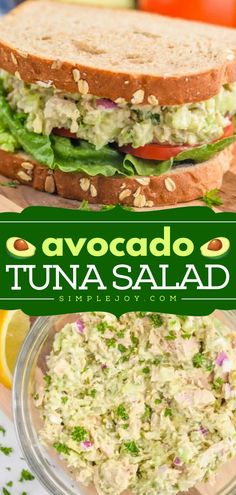 This spring dish will become your new favorite sandwich! Creamy and filling, this Avocado Tuna Salad is the most delicious spin on the classic. Plus, this summer salad recipe is easy and ready in just 10 minutes! Best Tuna Salad Recipe, Best Tuna Salad, Avocado Tuna, Avocado Tuna Salad, Tuna Avocado, Tuna Salad Recipe, Tuna Recipes, Easy Lunch