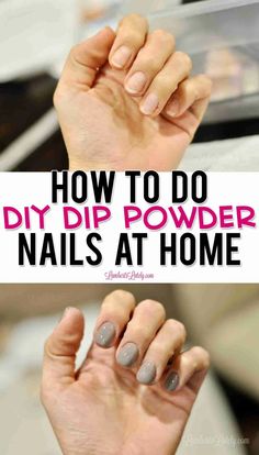 Nail Dips At Home, How To Do Dipped Nails At Home, Dip Powder Nails How To Do, How To Apply Nail Tips With Dip Powder, Dip Nails At Home Tips, Tips For Dip Powder Nails, Dip Powder How To, Applying Dip Powder Nails, Easy At Home Manicure