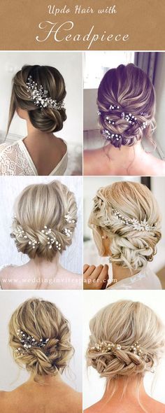 wedding hairstyles with hairpieces for the bride to wear on her wedding day