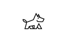 a black and white line drawing of a dog on a white background with the words, dogs