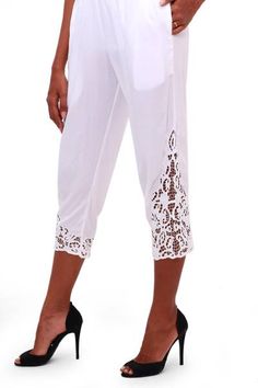 Inspired by the beauty of padma or lotus flowers Balinese artisan Made Suciati designs this beautifully casual pair of pants. Made of rayon in a solid snow white hue the ankle-length pants are enhanced at the bottom with floral embroidery and openwork that is done by hand. Gorgeous Blouses, Lotus Flowers, Rayon Pants, Group Halloween Costumes, Pants White, Floral Pants, Ankle Length Pants, Weekend Wear, Women Artisans