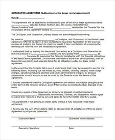 a printable agreement for an apartment in the united states, with two separate letters