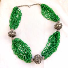 Vintage 20 Green beads strands Handmade Necklace , 24" long Green Multi-strand Beaded Necklaces With Large Beads, Green Multi-strand Beaded Necklace With Large Beads, Green Beaded Long Necklace With Round Beads, Green Long Beaded Necklace With Round Beads, Green Beaded Long Necklace, Green Beaded Chain Necklace With Round Beads, Long Green Beaded Necklace With Large Beads, Green Long Beaded Necklace With Large Beads, Long Green Beaded Chain Necklace