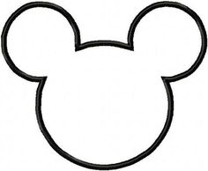 a mickey mouse head outline on a white background