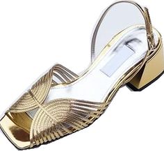 Elegant Summer Sandals With Gold Buckle, Elegant Sandals With Gold Buckle For Summer, Chic Gold Square Toe Sandals, Gold Square Toe Evening Sandals, Gold Square Toe Sandals For Evening, Elegant Gold Sandals With Square Toe, Luxury Gold Open Toe Slingback Sandals, Luxury Gold Slingback Pumps For Spring, Gold Slingback Pumps For Summer