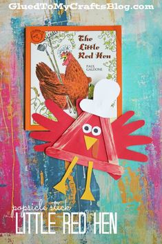 an image of a paper turkey with a chef hat on it's head and the words, little red hen