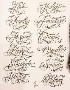 some type of calligraphy that is very nice and cursive, but it doesn't look like handwriting