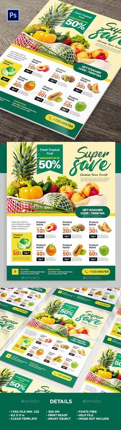 Supermarket Grocery Promotion Flyer Template Supermarket Promotion Design, Grocery Poster Design, Supermarket Catalogue, Grocery Signage, Supermarket Flyer, Supermarket Advertising, Grocery Flyer, Menu Design Layout, Promotion Flyer