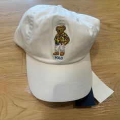 Polo Ralph Lauren Men’s Polo Bear Twill Baseball Cap Hat Adjustable White Osfa Casual White Dad Hat With Flat Bill, White Adjustable Dad Hat, Casual Dad Hat With Embroidered Logo, White Casual Dad Hat With Short Brim, Casual White Baseball Cap With Short Brim, Casual White Dad Hat With Short Brim, Polo Bear, Lauren White, Polo Ralph Lauren Mens