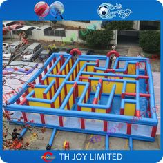 an inflatable obstacle course for children