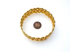 Vintage Fashion Jewelry - This is a wide gold tone bangle bracelet with a woven design. It is almost 1" wide, inside circumference is 8.25" Gold Bangle Bracelet, Woven Design, Bangle Bracelet, Bangle Bracelets, Gold Bracelet, Gold Tones, Fashion Jewelry, Bangles, Vintage Fashion