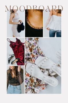 inspo board for fancy occasions✨ dresses, nice tops, heels, pumps, jewelry. click for links!! Inspo Board, Heels Pumps, Nice Tops, Occasion Dresses, Mood Board, Ruffle Blouse, Pumps, Heels