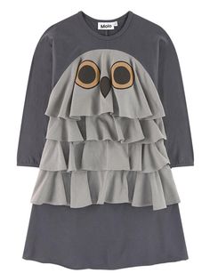 Cute owl dress from Molo.  Melijoe brings you some Halloween inspiration for your kids' outfits! Available now at Melijoe.com - THE ultimate kids' fashion destination. Owl Dress, Owl Eyes, Cute Owl, Mini Fashion