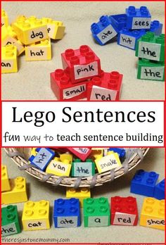 legos with words that read learning with legos sentence building activity