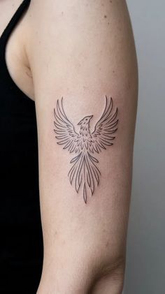 Simple Powerful Tattoos, Simple Phoenix Tattoo, Rising Phoenix Tattoo, Phoenix Tattoos, Cowboy Tattoos, Japanese Dragon Tattoo