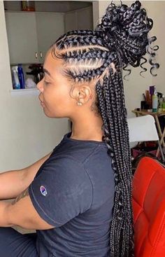 Quick Braids, Weave Hairstyles Braided, Hairstyles Theme, Hot Hair Colors, Braided Ponytail Hairstyles, Feed In Braid, Box Braid