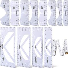 a set of rulers with different sizes and measurements