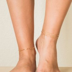 Our Lace Chain Anklet is the perfect accessory you didn't know you needed. It has a beautiful, subtle sparkle at every angle, making it perfect for a day at the beach or a summer night out with the girls. Pair it with white sneakers or cute sandals, and you're set! DETAILS Anklet length: 8" with 2" extender 14k gold filled -or- sterling silver chain, spring clasp, and findings Matching pieces: Lace Chain Necklace, Dainty Chain Bracelet Dainty Summer Party Anklets, Dainty Adjustable Chain Anklets For Summer, Adjustable Chain Bracelets For Summer, Summer Dainty Anklet With Adjustable Chain, Gold Casual Anklets For The Beach, Dainty Summer Anklet With Adjustable Chain, Casual Gold Anklets For Beach, Adjustable Delicate Chain Bracelets For Summer, Adjustable Delicate Chain Bracelet For Summer