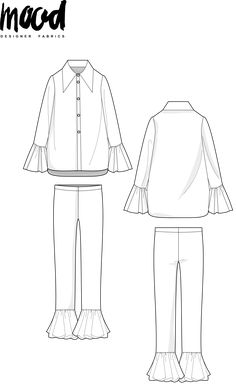 an image of a women's shirt and pants sewing pattern