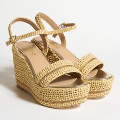 Women's Beige Cord Platform Wedge Sandals with Gold details – Jennifer Tattanelli Chic Spring Wedge Sandals With Braided Straps, Luxury Ankle Strap Beach Sandals, Spring Wedge Sandals With Braided Ankle Straps, Luxury Summer Heels For Vacation, Spring Beach Braided Heels, Elegant Espadrilles With Woven Sole For Vacation, Braided Open Toe Wedge Sandals For Beach, Elegant Straw Sandals For Vacation, Luxury Summer Vacation Heels