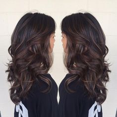 Chocolate Balayage, Dark Chocolate Hair, Baby Light, Brown Balayage, Loose Curls