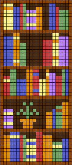 a cross stitch pattern with different colors and shapes on the same fabric, as well as squares