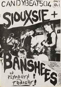 an advertisement for the band's upcoming album, stouxsie and banshes