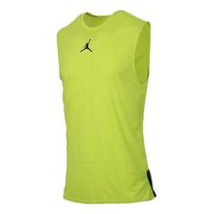 Air Jordan Basketball Training Sports Sleeveless Vest Yellow CJ4576-389 (Men's/Fluorescent) Casual Sleeveless Vest For Light Sports, Sleeveless Sportswear Training Vest, Sleeveless Training Vest In Sportswear Style, Athleisure Sleeveless Top For Light Sports, Sleeveless Training Vest, Sleeveless Athleisure Top For Light Sports, Sportswear Sleeveless Tank Top For Sports, Sporty Sleeveless Tops For Light Sports, Sporty Sleeveless Training Vest