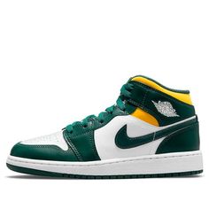 (GS) Air Jordan 1 Mid 'Sonics' 554725-371 (AJ1/SNKR/Retro/Mid Top/Non-Slip/Basketball/Seattle Supersonics) Air Jordan 1 Mid Gs, Seattle Supersonics, Mid Top, Air Jordan 1 Mid, Jordan 1 Mid, Air Jordan 1, Jordan 1, Air Jordan, Air Jordans