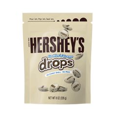 hershey's chocolate drops bag on white background