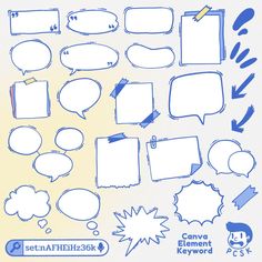 a bunch of speech bubbles with different shapes and sizes for each one to draw on