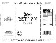 a ticket for a birthday party with the words,'your design will be here '