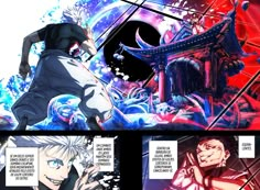 an image of a comic page with anime characters