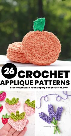 crochet applique patterns with text overlay