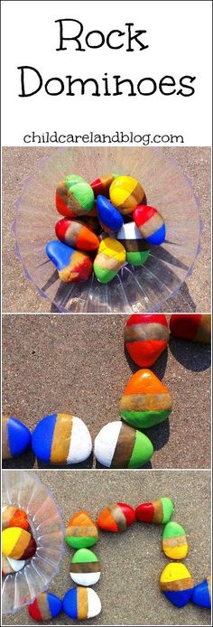 rocks are arranged in different colors and shapes to make a rainbow - colored bead necklace