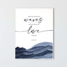 a watercolor painting with the words, together that the waves are love for you