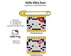 the hello kitty pattern is shown with instructions to make it