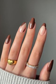 Brown Acrylic Nails, Kutek Disney, Nail Swag, Brown Nails, Chic Nails, Matte Nails