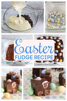 easter fudge recipe with chocolate, marshmallows and eggs