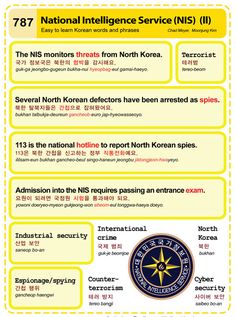 a poster with information about north korea's national intelligence service nfss 1