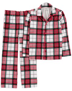 Crafted in cozy fleece with a festive plaid design, these PJs are perfect for the holiday season. Christmas Pajamas Kids, Carter Kids, Coat Style, Fleece Coat, Plaid Design, Girls Pajamas, Christmas Pajamas, Shop Clothing, Coat Fashion