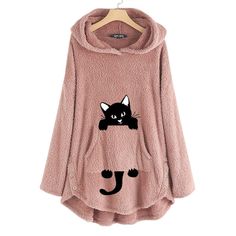 a gray hoodie with a black cat on it