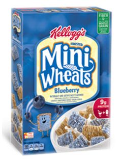 a box of mini wheats with blueberry