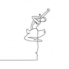 a line drawing of a man playing the trumpet