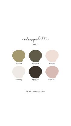 the color palette is shown in different shades