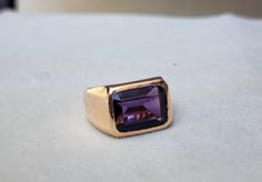 "Purple Amethyst Ring, Copper Ring, 925 Solid Sterling Silver Ring, Amethyst Gemstone Signet Ring, Yellow Gold Ring, Gift Ring, Mens Ring Gemstone Detail: Gemstone: Amethyst Quartz Color: Purple Stone Size: 14x10 mm Shape: emerald cut You can select any material or size you want from drop down menu. SHOP JEWELLERYVILLA> https://www.etsy.com/in-en/shop/jewelleryvilla FAST, FREE SHIPPING AND HANDLING TIME Handling Time: We take handling time of 3 Business Day from the date of receipt of the paymen Amethyst Mens Ring, Purple Amethyst Signet Ring With Polished Finish, Mens Amythest Ring, Luxury Classic Men's Amethyst Ring, Luxury Men's Round Amethyst Ring, Men’s Purple Ring, Luxury Hallmarked Men's Amethyst Ring, Purple Sapphire Ring, Amethyst Gold