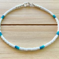 White Strand Bracelets With Tiny Beads, White Strand Bracelet With Tiny Beads, Turquoise Strand Bracelet With Tiny Beads, Ocean Bracelet, Beaded Braclets, Trendy Bracelets, Beach Bracelets, Simple Bracelets, Dainty Bracelets