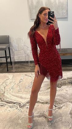 Look stunning in this sparkling, sheer fully sequined fringe dress. With its plunging illusion neckline, this form-fitting homecoming party dress is sure to turn heads. Perfect for both elegant or casual occasions. Prom Dress With Fringe For Prom Season, Fringe Dresses For Prom, V-neck Party Dress With Beaded Fringe, Fitted Sequin Dress With Fringe For Prom, Glamorous Sequin Dress With Beaded Fringe For Prom, Glamorous Sequin Dress With Fringe For Prom, Glamorous Beaded Fringe Sequin Dress For Prom, Fitted Evening Dress With Fringe For Night Out, Sequin Dress With Rhinestone Fringe For Prom