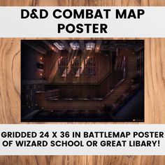 "Great Library Physical Battlemap 24x36 Gridded Poster by Eightfold Paper Company         * Designed by the amazingly talented Eightfold Paper Company, this battle map is gridded and ready for combat. Immerse yourself in a world of magic with our beautifully designed bookshelves and tables combat map. Perfect for Dungeons & Dragons or TTRPG games, this versatile map features numerous bookshelves and tables, providing endless possibilities for settings such as a wizard school, noble's reading room, banquet hall, and more. Expertly crafted with intricate details, this map is not only a valuable asset for combat encounters but also an invaluable tool for roleplaying and storytelling. With its stunning design and versatility, this combat map is a must-have addition to any game master's collect Great Library, Battle Map, Wizard School, Flat Shapes, Poster Tube, Game Master, Banquet Hall, Reading Room, Us Map